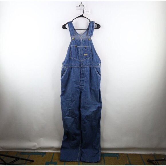Vtg 50s 60s OshKosh B'Gosh Mens 38x34 Union Made Sanforized Vestbak Overalls USA